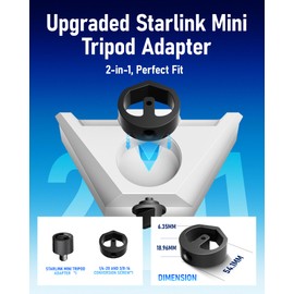 Starlink Mini Tripod Mount Adapter – Aluminum Alloy Bracket, 1/4"~20 & 3/8"~16 Threaded – Compatible with Tripod, Fixing Clamp & Accessories – Use with Pipe Adapter for Secure Fit