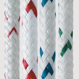New England Ropes 1/4in (6mm) Sta-Set X Green Fleck 40 Feet Long