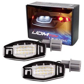 iJDMTOY Super Bright Xenon White 18-SMD Full LED License Plate Light Kit Compatible With Acura MDX RL TL TSX ILX Honda Civic Accord Odyssey