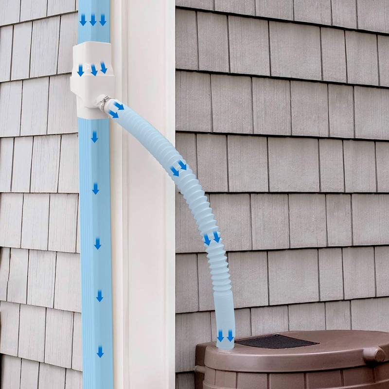 Downspout Rainwater Collection, Rain Barrel Diverter Kit Fits 2 “x
