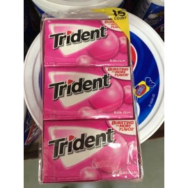 Trident Bubblegum Sugar Free Chewing Gum ~ 15 CT / 14 PC