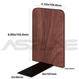 1Pair Book Ends for Heavy Books,Square Bookends Wood Book Ends Universal Economy Bookend