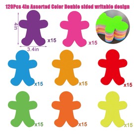 120Pcs 4in Assorted Color People Cutouts Paper Classroom Bulletin Board Decorations Colorful People Shaped Die Cut for Teachers Kids DIY Craft School Chalkboard Wall Decor