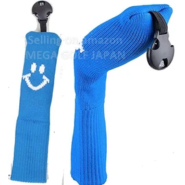 Hirota Golf Socks Knit Smile Utility Headcover (Blue)