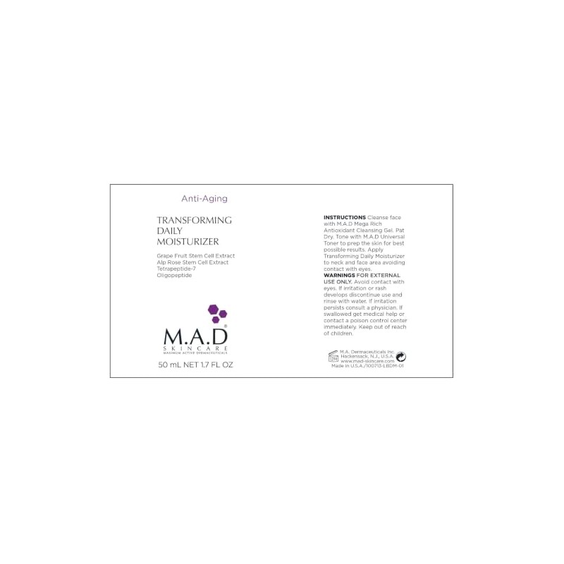M.A.D SKINCARE ANTI-AGING: Transforming Daily Moisturizer - 50g