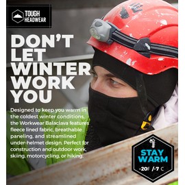 Tough Headwear Full Face Mask for Cold Weather for Men - Work Balaclava Winter - Motorcycle & Construction Worker Head Cover