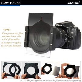 Zomei Z-Pro Series 100x150mm ND2 + ND4 + ND8 + ND16 Graduated Neutral Density Graduated Filter Kit for Cokin DSLR Cameras
