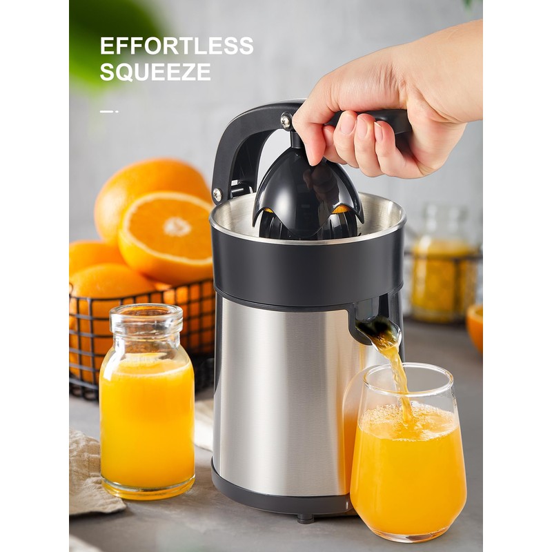 Electric Citrus Juicer Squeezer, Orange Juicer with Two Interchangeable Cones,