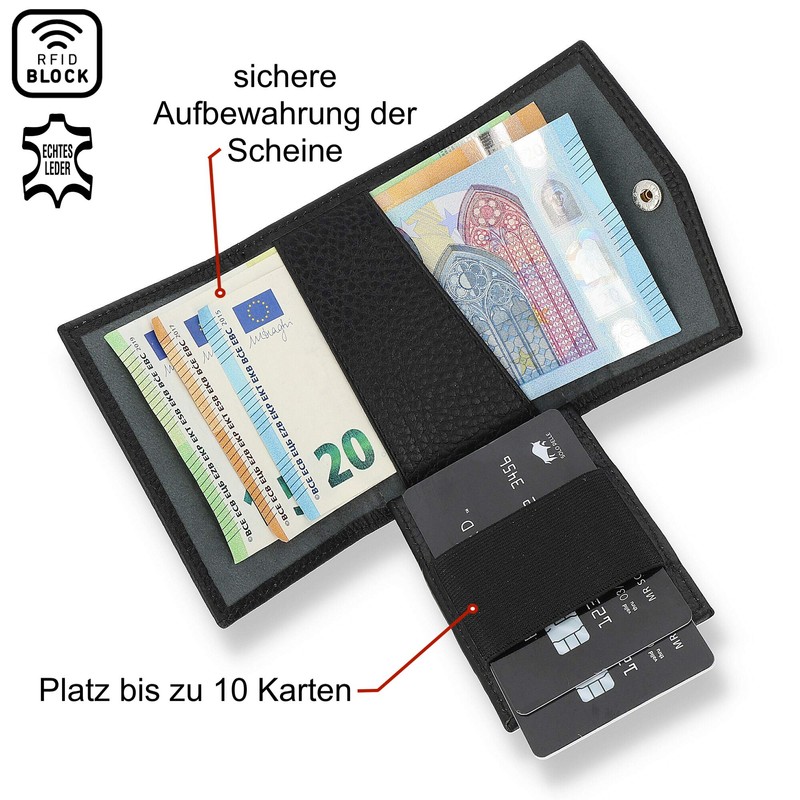 Solo Pelle® Leather, Slim Wallet with and without Coin Compartment,