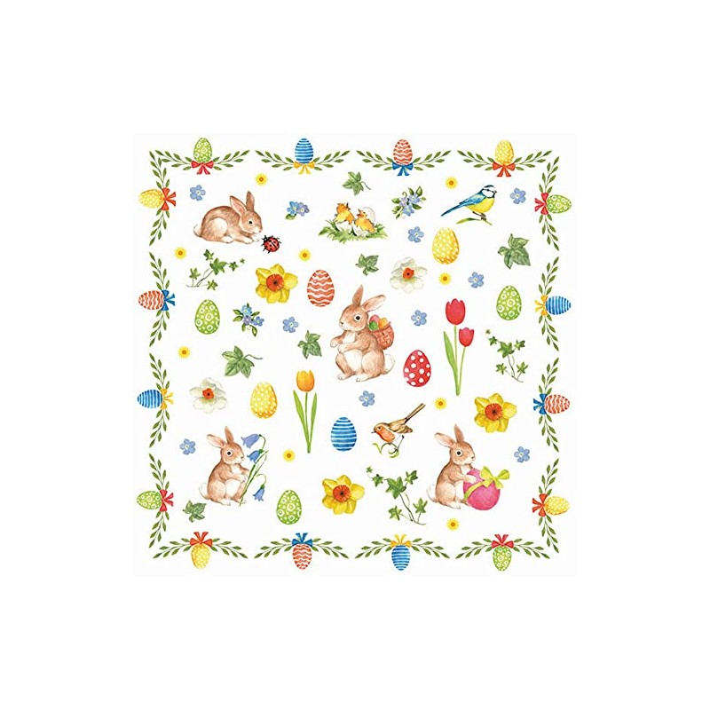 20 Napkins Cute Easter Symbols Rabbits Animals Spring Easter Table