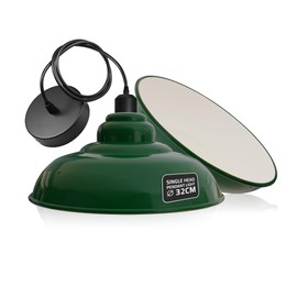 DC VOLTAGE Vintage Industrial Single Head Hanging Pendant Light E27 Metal Shade and Adjustable Cable for Bedroom Living Room Dining Room café bar and Restaurant