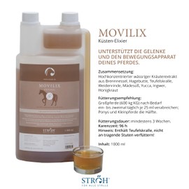 STRÖH Movilix (1l) • Joint Support for Horses • Devil's Claw for Horses • Promotes Mobility & Joint Health • Joint Juice Horse • Dietary Supplement for Horses
