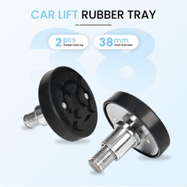 Atesilor 2pcs 38mm Shaft Screw Up Car Lift Feet Pads, 4-9cm Plus-High Car Lift Rubber Tray, Car Heightening Feet Tray for Car Lift Bridge Jack Stable Support