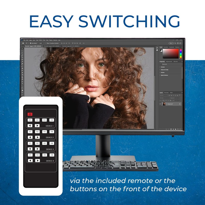 OREI USB 3.0 4x4 Matrix Peripheral Sharing Switch, Share 4