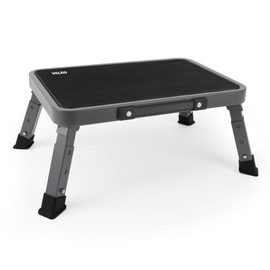 Valeo Folding Step Stool, Adjustable Step Stool with Non-Slip Platform, 500 Lbs Capacity, Step Ladder for Adults or Kids in Kitchen, Bathroom, RV, Camping, Office, Black