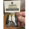 G Street Fabrics Penguin Family Iron On Patch Applique 2"