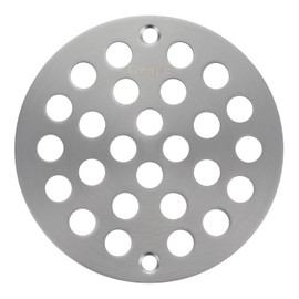 Genpe Round 4 Inch Screw-in Floor Drainer Cover Replacement Shower Drain Grate with Screws Brushed Nickel