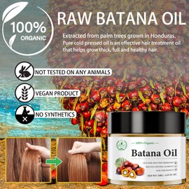 Batana Oil for Hair Growth, 100% Pure Natural Batana Oil from Honduras, Organic Batana Oil as Hair Mask, Reduces Hair Loss Repairs Damaged Hair Scalp and Hair Care (120g)