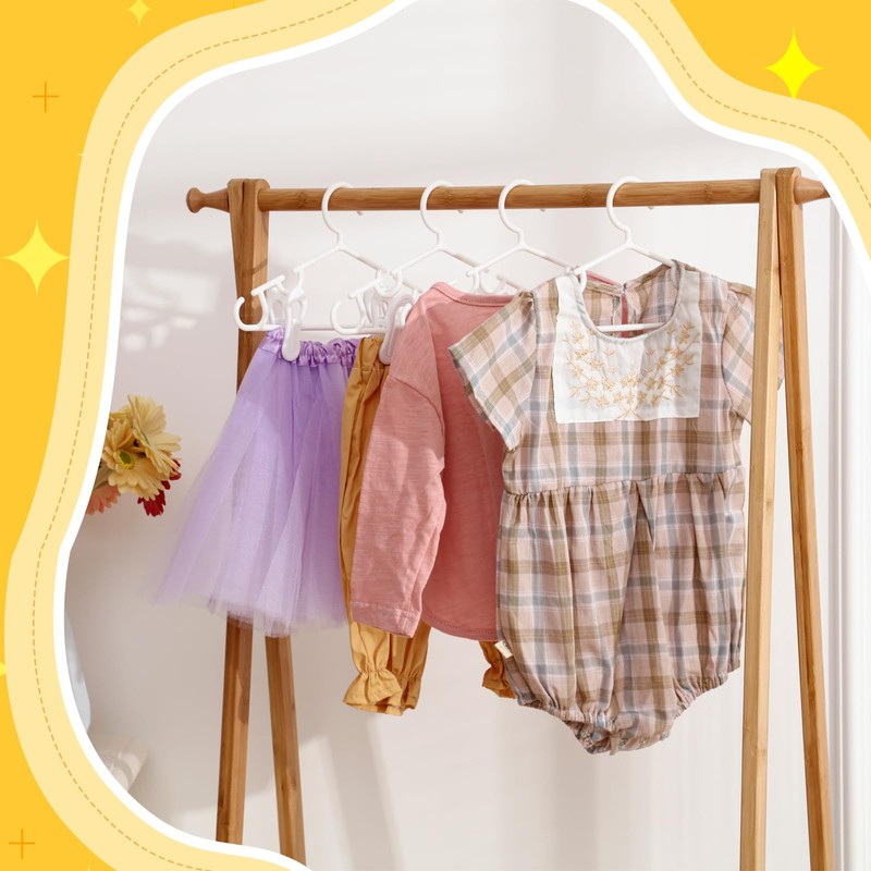 Hsei 5/10/40 Pack Baby Hangers with 10/20/80 Clips, Plastic Kids