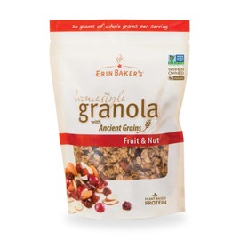 Erin Baker's Homestyle Granola Cereal with Ancient Grains, Fruit and Nut - Made from Natural Ingredients, Source of Plant-Based Protein - Vegan Friendly, Non-GMO, 160oz Bag, 1-Pack