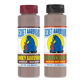 Secret Aardvark Reaper Hot Sauce – Carolina Reaper Hot Sauce, Smoky Chipotle Hot Sauce, Low Carb, Dairy Free, Spicy BBQ Sauce, Gluten-Free Hot Sauces & Marinades – 8 fl oz 2 Pack