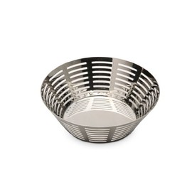 Braisogona Bella Round Bread Basket, Stainless Steel Silver, 30 x 21 x 30 cm