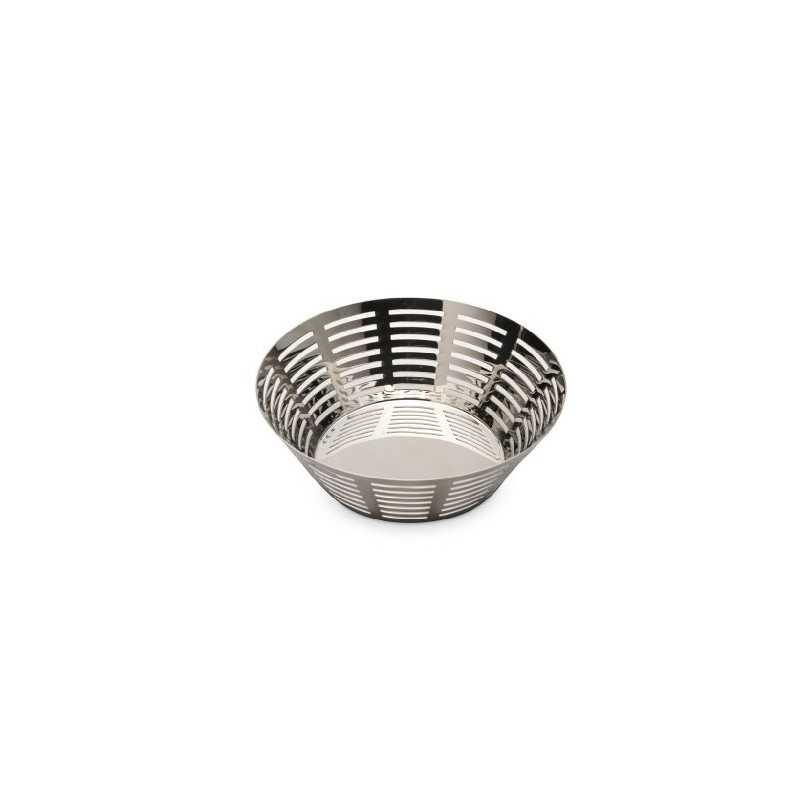 Braisogona Bella Round Bread Basket, Stainless Steel Silver, 30 x