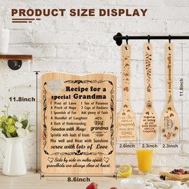 YUEYUQIU Grandma Gifts for Christmas from Grandkids, Birthday Gifts for Grandma from Grandchildren Granddaughter, Grandma Cutting Board Set Present, Ideal Mothers Day Christmas Gifts for Grandmother