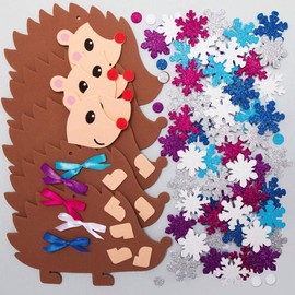 Baker Ross AX460 Hedgehog Christmas Tree Decoration Kits - Pack of 5, Creative Xmas Art and Craft Supplies for Kids to Make and Decorate