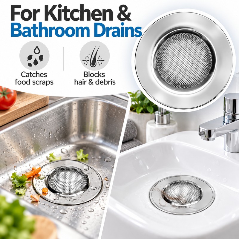 Stainless Steel Sink Strainer for Kitchen & Bathroom – Mesh