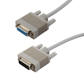 uxcell 5ft DB15 15 Pin Male to Female Connector Serial Extension Cable Cord Shielded for Computer, Gray