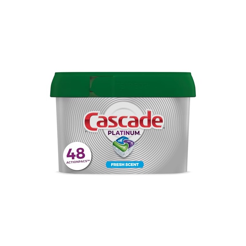 Cascade Platinum Pods Detergente para Lavavajillas, Remueve Comida Pegada Sin