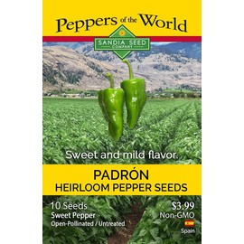 Padron Sweet Pepper Seeds - Famous Spanish Heirloom - 10 Seeds