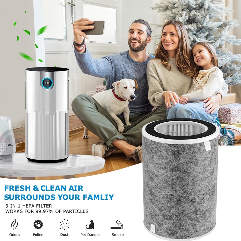 HP201 Air Purifier MAX Filter Compatible with Shark HP200 Series,