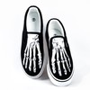Skeleton Feet Shoes Slip-on Hand Painted Skull Pattern Comfortable Casual