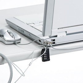 サンワサプライ パソコンセキュリティワイヤーロック(ワイヤー/ダイヤル錠/取付金具セット) SL-58