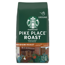 Starbucks Ground Coffee, Medium Roast Hot or Iced Coffee, Pike Place Roast, 12 oz
