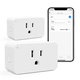Zwave Dimmer Plug 800 Series 2 Pack, Dimmable Zwave Outlet Built-in Repeater Range Extender, Smart Dimmer Plug Need Z-Wave Hub Required, Compatible Smartthings, Alexa and More, FCC and ETL, 300W