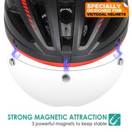 VICTGOAL Detachable Magnetic Bike Helmet Goggles Visor Especially Deisgned for VG110/VG112 Bicycle Helmet (Crystal)