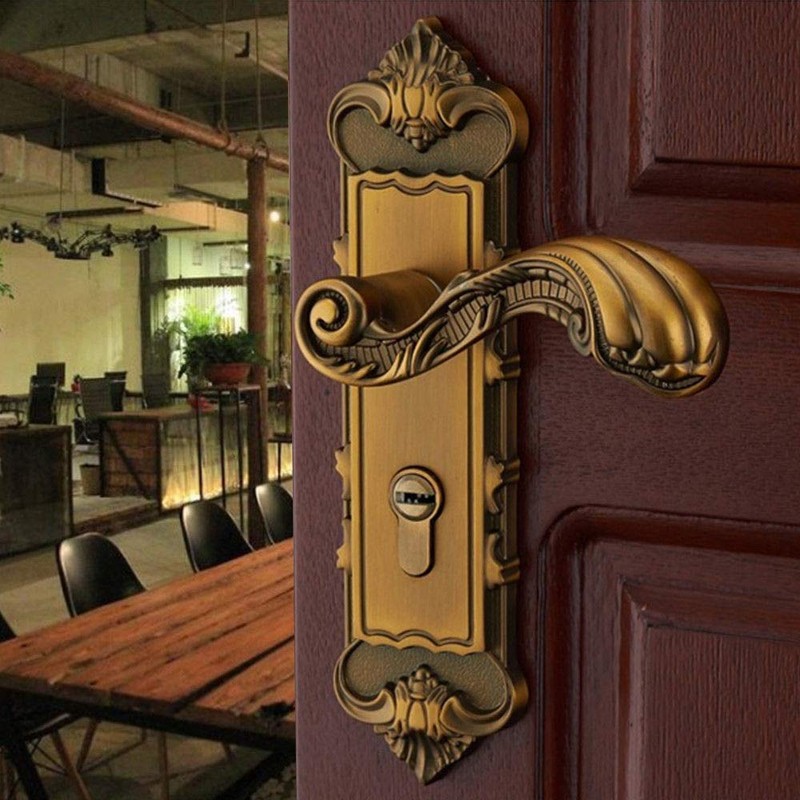 WUPYI European Style Retro Door Lock,Security Home Entry Lever Door