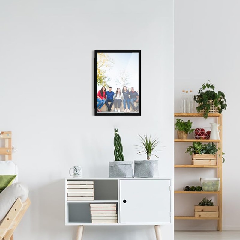 YCCYYCCY Black Frame Enclosed Whiteboard with Wooden Frame, Approx.16x11in Poster