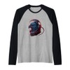 Space Raven Astronaut Helmet Art Raglan Baseball Tee