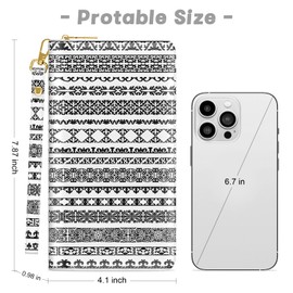 Womens Wallet, RFID Wristlet Wallets for Women, Cute Ladies Clutch Purses, Large Leather Travel Card Holder with Zipper and Phone Holder, Boho Textures