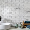 Vamos Tile 100-Piece Glossy Statury White Peel and Stick Backsplash