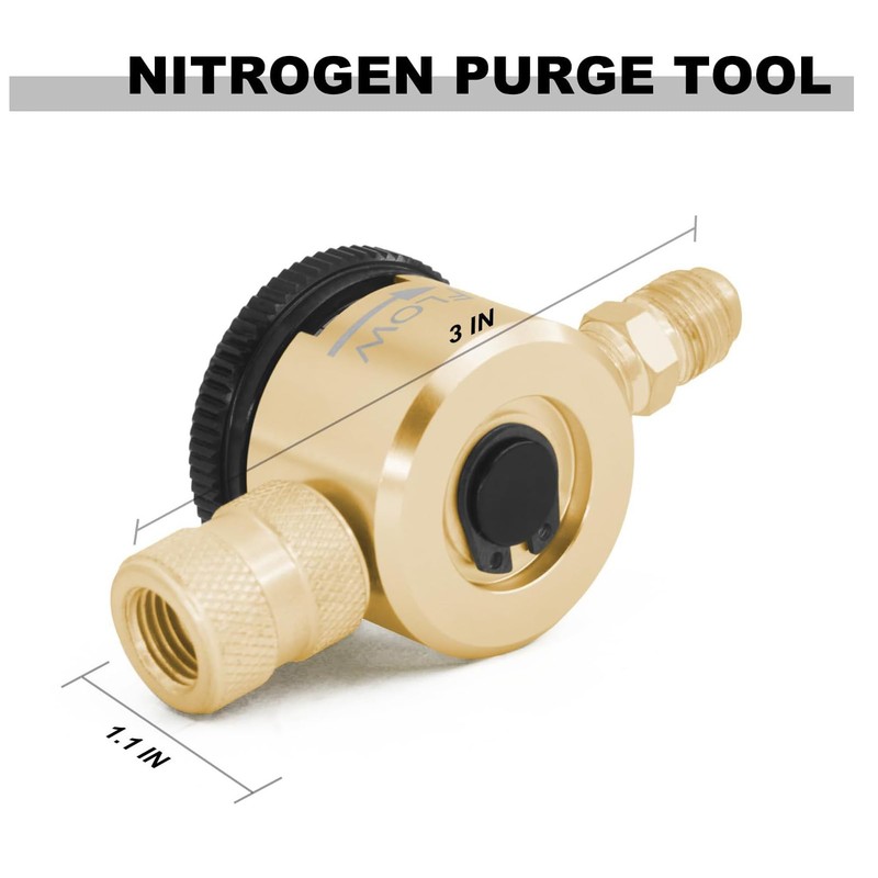 Nitrogen Purge Tool, 1/4 Inch Connector N2 Gas Pressure Regulator