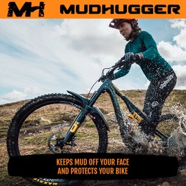 Mudhugger Fox Mountain Bike Mudguard - Shorty Evo Bolt-On Front Mud Guard for Fox Fork 27.5"-29" Full Suspension Mountain Bike, L390mm x W90mm, Tools Included