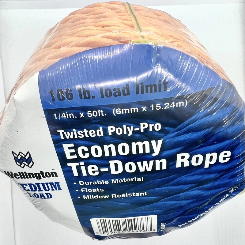 Wellington 1/4 in. Dia. x 50ft. L Yellow Twisted Poly