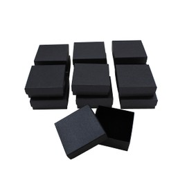 Paquete de Cajas Para Joyería Y Regalo Forrada en Papel "Negro" Texturizado No.6 | Paquete con 12 Piezas