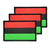 3Pcs African Afro American Flag Patch 2x3 Inch, Hook Loop