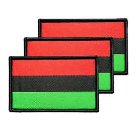 3Pcs African Afro American Flag Patch 2x3 Inch, Hook Loop Tactical Embroidered Armband African Flag Patches for Backpack Hat Vest Jacket.